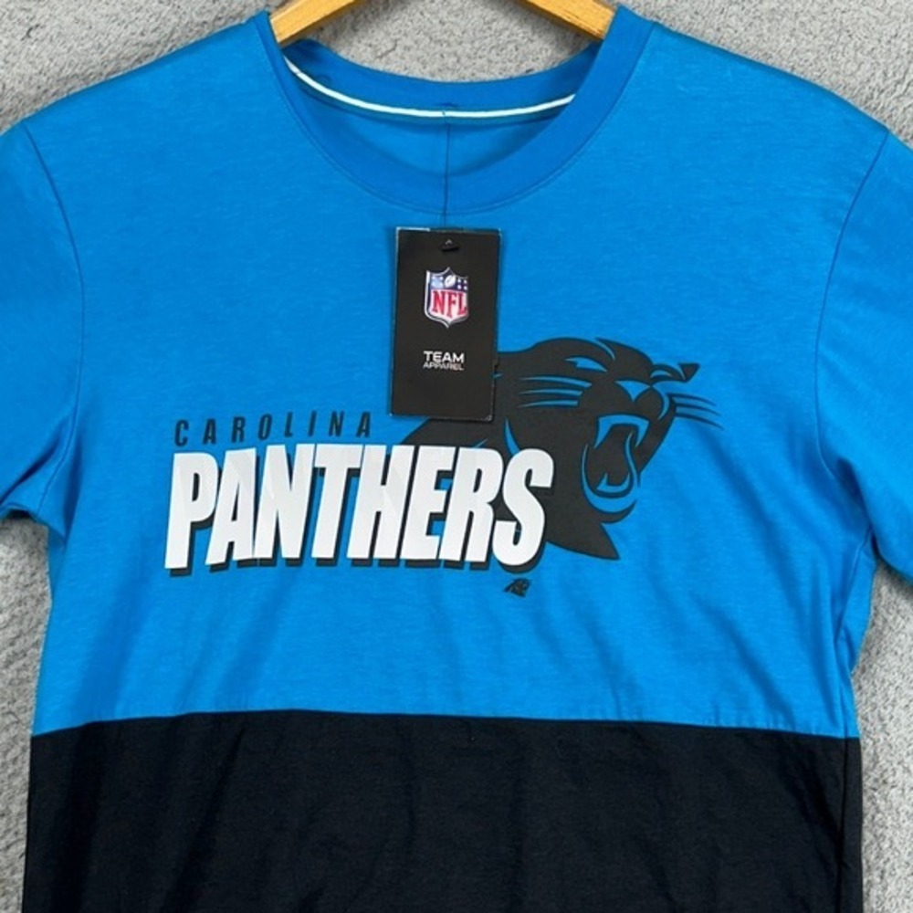 Carolina Panthers T-Shirt Mens Small Blue Black Short Sleeve The Nike Tee NEW